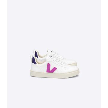 Pantofi Copii Veja V-10 LACES CWL White/Purple | RO 793MQZ